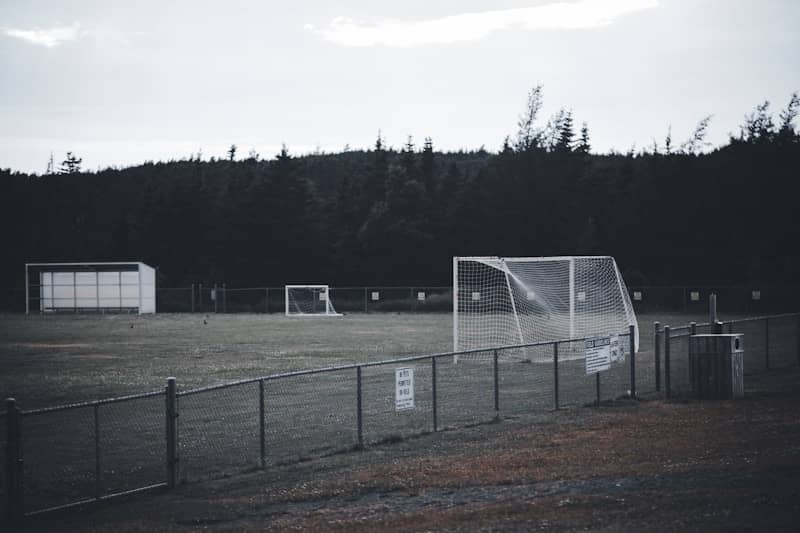 a football goal in a field